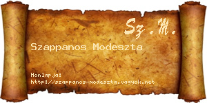 Szappanos Modeszta névjegykártya